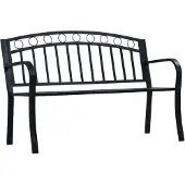 vidaXL Gartenbank 125 cm Schwarz Stahl