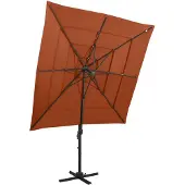 vidaXL Sonnenschirm mit Aluminium-Mast 4-lagig Terrakotta 250x250 cm
