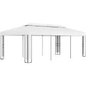 vidaXL Pavillon mit Doppeldach 3 x 6 m Weiß