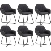 vidaXL Esszimmerstühle 6 Stk. Schwarz Stoff