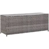 vidaXL Garten-Auflagenbox Grau 150x50x60 cm Poly Rattan