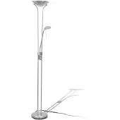 vidaXL Stehlampe "Walldorf" aus Stahl mit Nickel (matt) in silber. Abmessungen (B/H) 25x180 cm