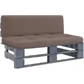 vidaXL Outdoor-Mittelsofa Paletten Imprägniertes Kiefernholz Grau