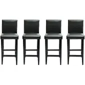 vidaXL Barshocker 4 Stk. Schwarz Kunstleder