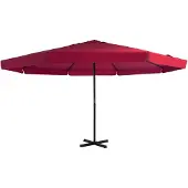 vidaXL Sonnenschirm mit Aluminium-Mast 500 cm Bordeauxrot