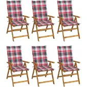 vidaXL Klappstühle 6 Stk. mit Auflagen Massivholz Akazie