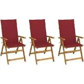 vidaXL Klappstühle 3 Stk. mit Auflagen Massivholz Akazie