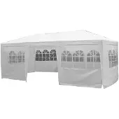 Huismerk HI Pavillon mit Seitenwänden 3 x 6 m Weiß