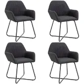 vidaXL Esszimmerstühle 4 Stk. Schwarz Stoff