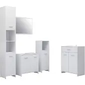 vidaXL 4-tlg. Badmöbel-Set Weiß