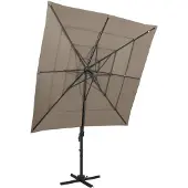 vidaXL Sonnenschirm mit Aluminium-Mast 4-lagig Taupe 250x250 cm