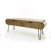 OEM Industrieller TV-Schrank aus Mangoholz mit 2 Schubladen