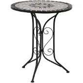 Yiwydaa Mosaik-Bistrotisch Grau 60 cm Keramik
