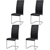 vidaXL Freischwinger 4 Stk. Schwarz Kunstleder