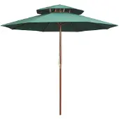 vidaXL Sonnenschirm mit Entlüftung 270x270 cm Holzmast Grün