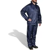 vidaXL Blaue Regenbekleidung für Männer 2-teilig mit Kapuze Größe XL