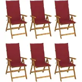 vidaXL Klappstühle 6 Stk. mit Auflagen Massivholz Akazie
