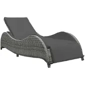 vidaXL Sonnenliege mit Auflage Poly Rattan Anthrazit