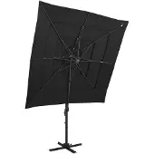 vidaXL Sonnenschirm mit Aluminium-Mast 4-lagig Schwarz 250x250 cm