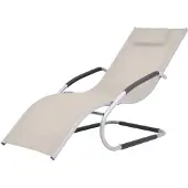vidaXL Sonnenliege mit Kissen Aluminium und Textilene Creme