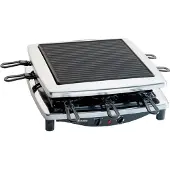 Steba RC 3 PLUS Raclettegrill, 8 Pfännchen, Naturstein- & Stahlguss-Grillplatte