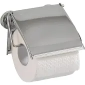 Wenko Cover Power-Loc Toilettenpapierhalter, Toilettenrollenhalter mit Schutzdeckel gegen Staub, Farbe: Chrom
