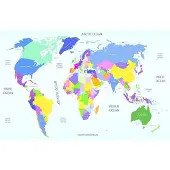 Papermoon Fototapete "Worldmap", bunt, B:2,5m L:1,8m, Vlies, Tapeten, Fototapete