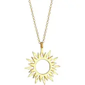 Elli Kette mit Anhänger "Halskette Sonne Sun Strahlen Astro Symbol 925 Silber" Gr. 45, gold, Halsketten, Damen, ohne Stein, Silber 925 (Sterlingsilber), Kette mit Anhänger