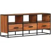 vidaXL TV-Schrank 110x30x45 cm Massivholz Akazie