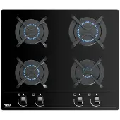 Teka GBC 64000, Schwarz, Integriert, 60 cm, Gaskochfeld, Glas, 4 Zone(n)