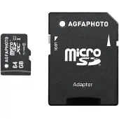 Agfa , Flash Speicherkarte (microSDXC an SD-Adapter inbegriffen) ,64 GB, microSDXC UHS-I 646548