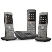 Gigaset CL660A Trio, Analoges/DECT-Telefon, Kabelloses Mobilteil, Freisprecheinrichtung, 400 Eintragungen, Anrufer-Identifikation, Grau