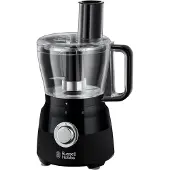 Russell Hobbs Matte Black Food Processor – Küchenmaschine mit 2,5 l Schüssel, 1,5 l Mixaufsatz, 600W & Zubehör für schnelles Kochen im Alltag