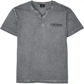 Bonprix Henleyshirt Regular fit, Kurzarm, aus Baumwolle, Fade Out Look
