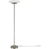 LINDBY LED-Stehleuchte Ragna, nickel, Metall, dimmbar