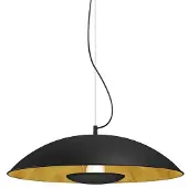 LINDBY Pendelleuchte Emilienne, schwarz, goldfarben, Ø 60 cm