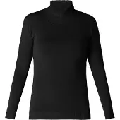 Base Level Rollkragenpullover "Yuen", Damen, Gr. 44, schwarz, Strick, Obermaterial: 80% Viskose, 20% Polyamid, unifarben, figurbetont hüftlang, Rundhals, eng, Pullover Rollkragenpullover, mit Viskose