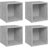 vidaXL TV-Schränke 4 Stk. Betongrau 37x35x37 cm Holzwerkstoff