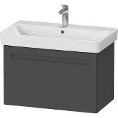 Duravit No.1 Waschtischunterbau wandhängend, 1 Auszug, 740x426x478mm, mit Siphonausschnitt und Innenschubkasten, N14383049490000, Farbe: Graphit Matt Dekor