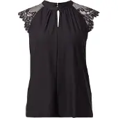 Vero Moda Spitzentop "VMMILLA SL LACE TEE" Materialmix, regular fit