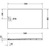 Duravit Stonetto Duschwanne, Rechteck, DuroCast UltraResist, 1600x900mm, 720218180000000, Farbe: Beton Grau