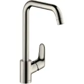 Hansgrohe Spültisch-Einhebelmischer 260 Focus M41 EcoSmart 1jet, Edelstahl-Optik