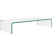 vidaXL TV-Tisch/Bildschirmerhöhung Glas Transparent 70x30x13 cm