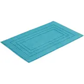 Vossen Badematte "Feeling" Gr. 4, blau (turquoise), H:10mm, Baumwolle, Badematten, Badematte, Badteppich, Uni-Farben, mit Bordüre, Hoch-Tief Effekt, reine Baumwolle