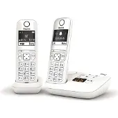 Gigaset AS690A Duo, Analoges/DECT-Telefon, Kabelloses Mobilteil, 100 Eintragungen, Weiß