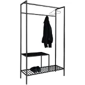 Ebuy24 House Nordic Vita Kleiderstange schwarz aus Metall Regal und Schuhablage