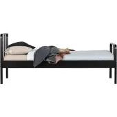Woood Bettgestell "Mees tahlrahmen pulverbeschichtet mit Kopf- und Fußteil", schwarz, B:208cm H:90cm L:95cm, Betten, Bettgestell, Matratzenmaß 120x200 cm, Tragkraft 150 kg