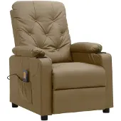 vidaXL Massagesessel Cappuccino-Braun Kunstleder