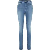 Vero Moda High-waist-Jeans "VMSOPHIA", Damen, Gr. XS (34), Länge 32, blau (light blau denim), Denim/Jeans, Obermaterial: 85% Baumwolle, 13% Polyester, 2% Elasthan, skinny fit, Jeans High-waist-Jeans