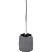 Wenko WC-Garnitur "Goa", grau, B:11,8cm H:38,5cm Ø:8cm, Polyresin (Kunststein), Reinigungsbürsten, WC-Garnitur